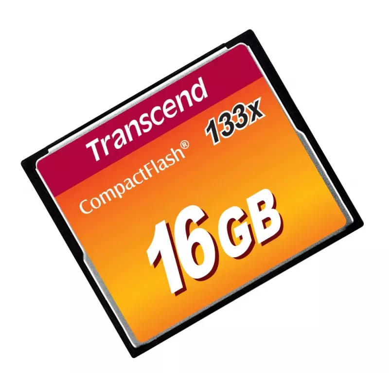 CompactFlash-kortti Transcend TS16GCF133 16 GB, 50 MB/s luku, 20 MB/s kirjoitus
