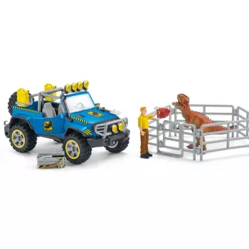 schleich Dinosaurs maastoauto ja dinojen etuvartioasema, dinosaurukset ja tulivuori, tutkimusasema, 4 vuotta, monivärinen, muovi