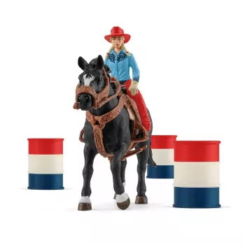 schleich Cowgirl Barrel Racing Fun, 3 vuotta, monivärinen