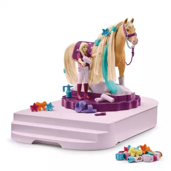 schleich HORSE CLUB Sofian Beauties hevosten hoitoasema, harjaskarva, hevoset, 3 vuotta, monivärinen