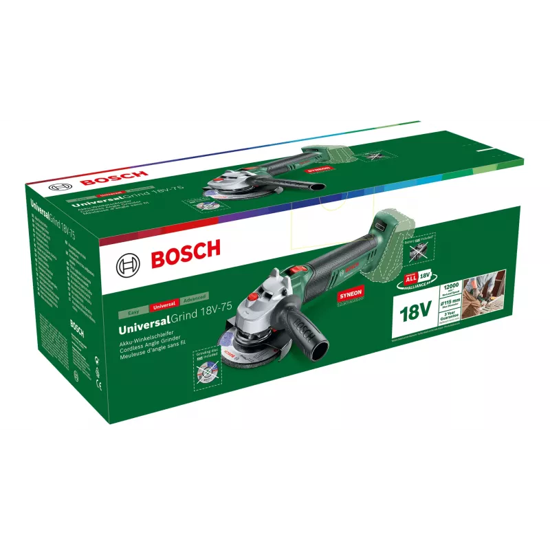 Bosch Universal Grind 18V-75 kulmahiomakone 11,5 cm 12000 kierr./min 1,7 kg
