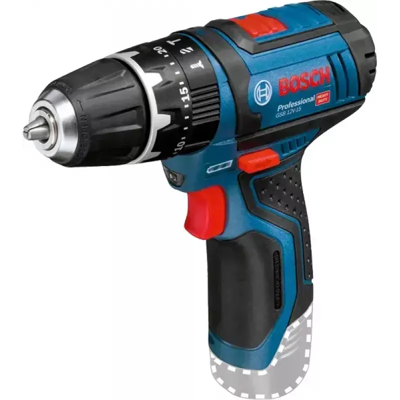 Pistoolikahvaporakone Bosch GSB 12V-15, 1300 kierr./min, 2 Ah akku