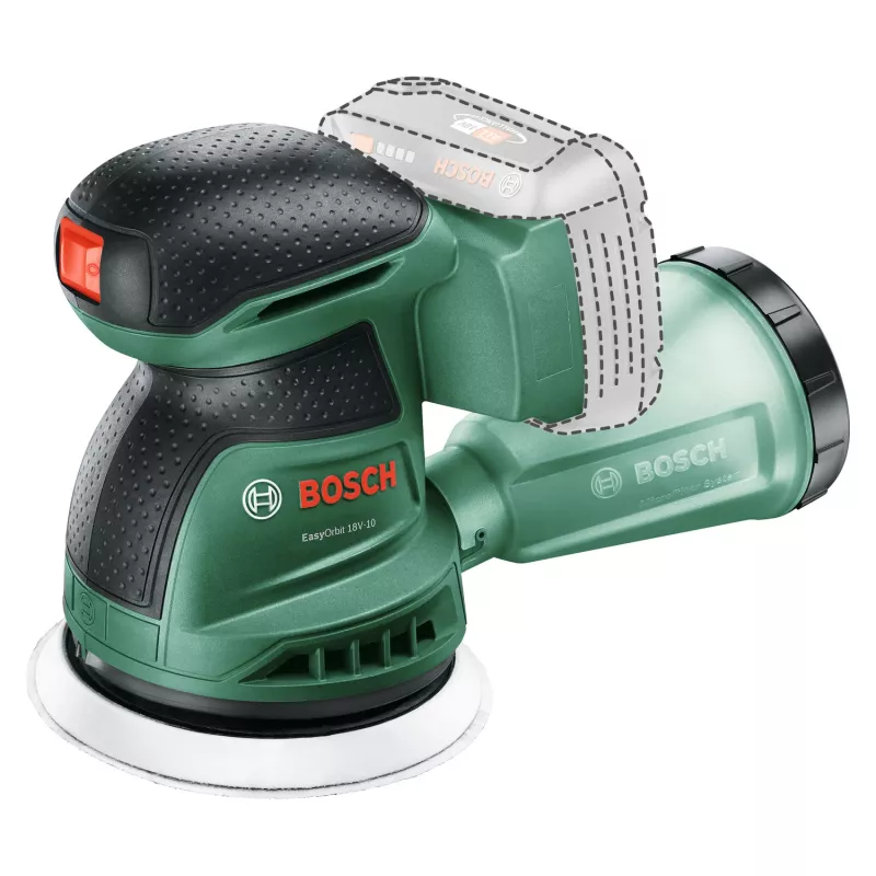 Bosch EasyOrbit 18V-10 (runko), epäkeskohiomakone, musta, vihreä, muovi, Saksa, 23000 kierr./min, 1 mm