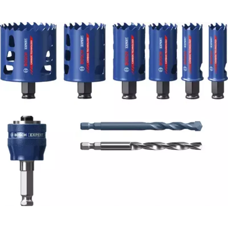 Bosch 2 608 900 446 Expert Tough Material -reikäsahasarja, 9 kpl, 22–68 mm, Power Change Plus -adapterilla