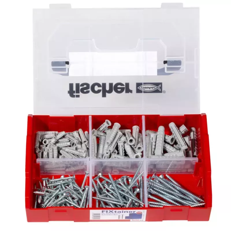 fischer FIXtainer SX tulppa- ja ruuvirasia (210 kpl)