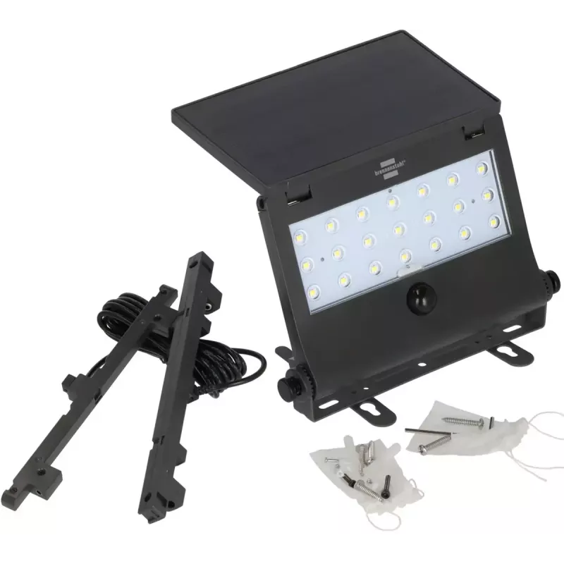 Brennenstuhl SOL 1000 Pad 1173740003 aurinkokäyttöinen LED-seinävalonheitin, 2,1 W, musta