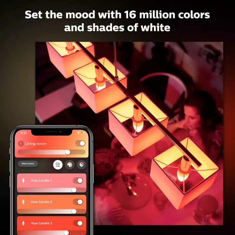 Älylamppu Philips Hue White and colour ambience Candle E14, Bluetooth/Zigbee, 5,3 W (2 kpl:n pakkaus)