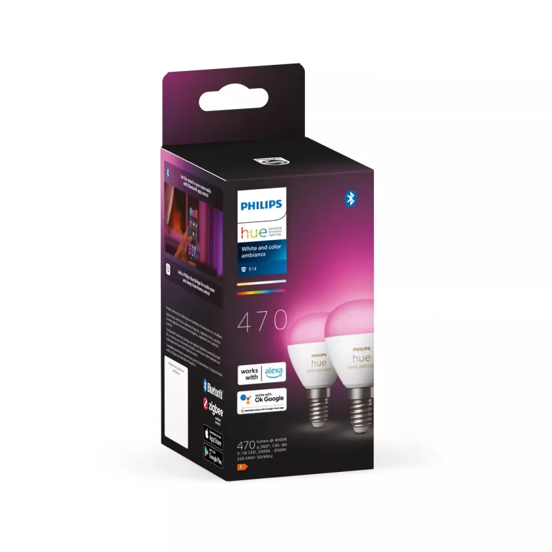 Philips Hue White and Color Ambience Lustre – E14 älylamppu – (2 kpl:n pakkaus)