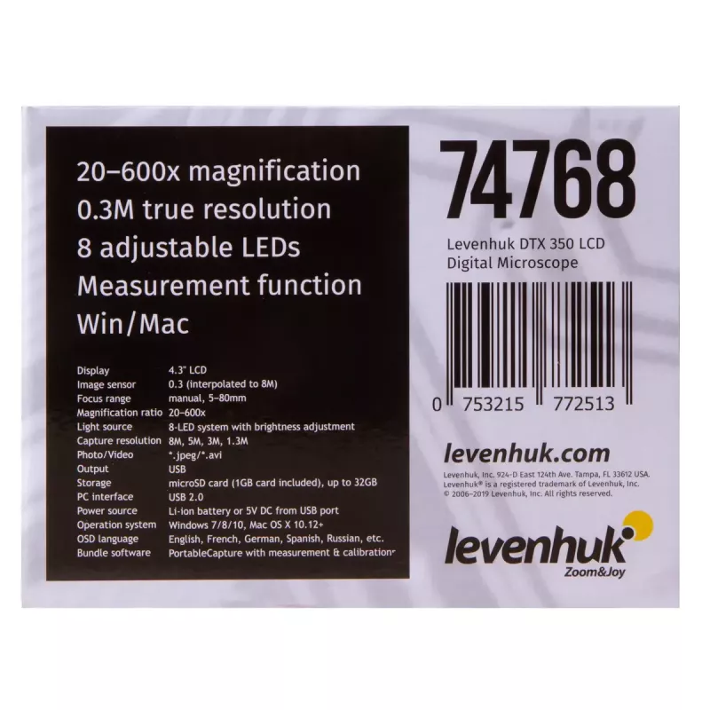 Digitaalimikroskooppi Levenhuk DTX 350 LCD 600-kertainen suurennus