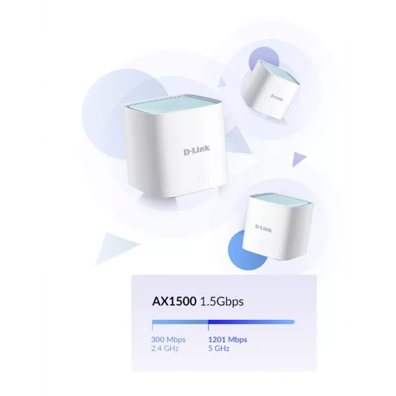 Mesh-järjestelmä D-Link EAGLE PRO AI AX1500 Dual-Band Wi-Fi 6