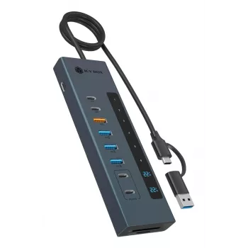 ICY BOX 11-in-1 USB Type-C -keskitin kortinlukijalla ja PD:llä