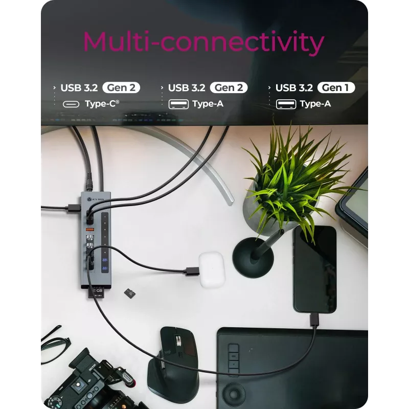 ICY BOX 11-in-1 USB Type-C -keskitin kortinlukijalla ja PD:llä
