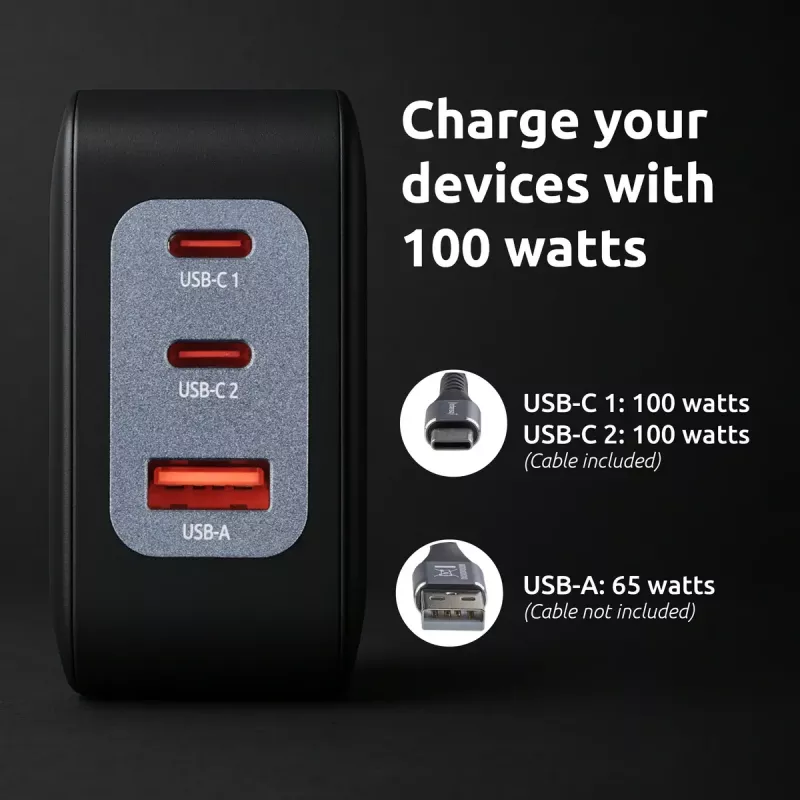 Virtalähde Intenso W100ACC+C520C 100W pikalaturi GaN musta