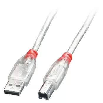 Lindy 0,2 m USB 2.0 -kaapeli - Type-A–B, läpinäkyvä