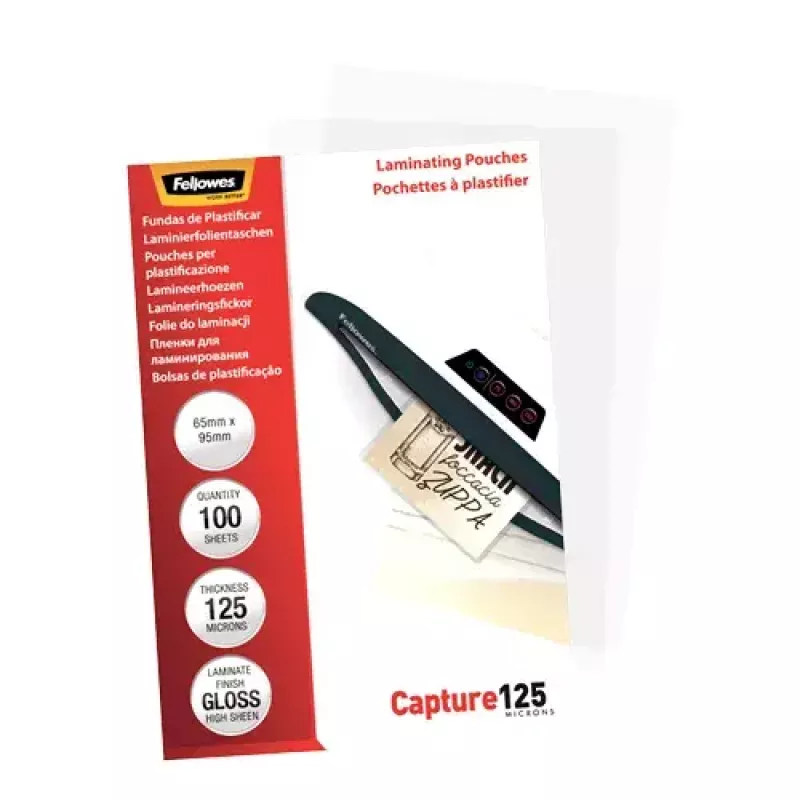 Fellowes Glossy 125 Micron Card laminointitasku - 65x95mm