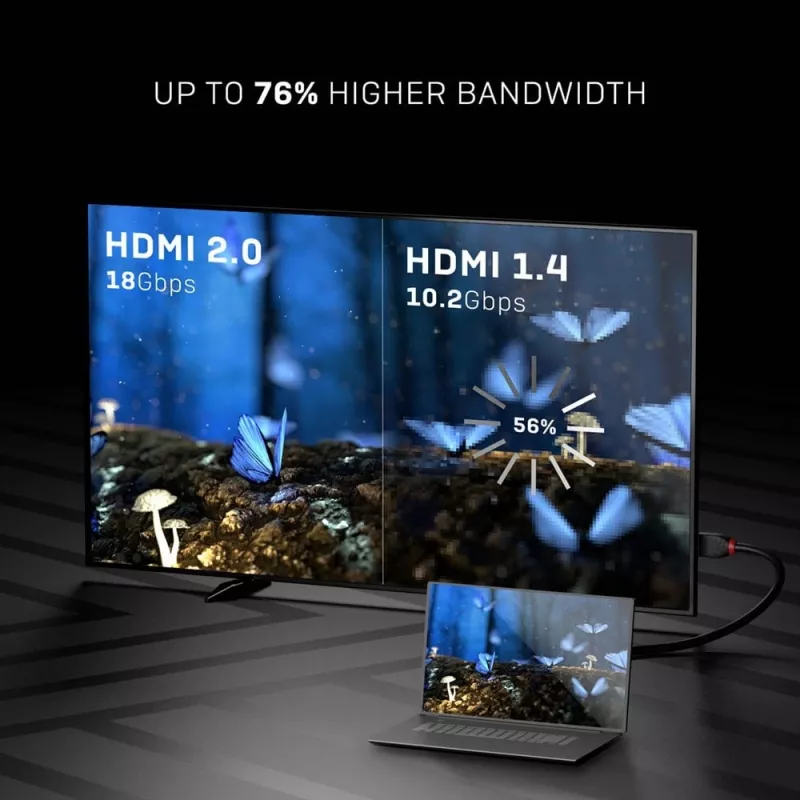 Lindy 0,5 m High Speed HDMI kaapeli, Black Line