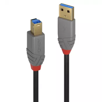 Lindy 0,5 m USB 3.2 Type-A–B kaapeli, 5 Gbit/s, Anthra Line