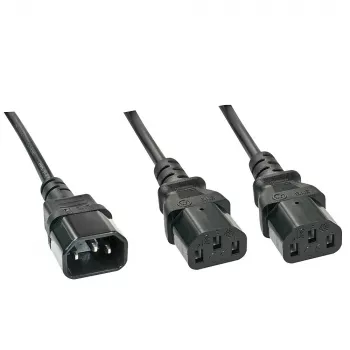 Lindy 1m IEC-jakokaapeli IEC C14 - 2 x IEC C13
