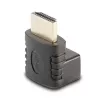 Lindy HDMI-pistorasia - HDMI-pistoke 90° kulmasovitin - alaspäin
