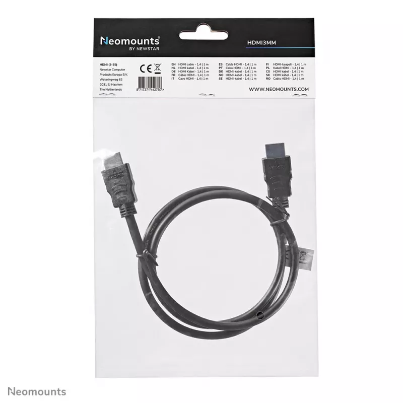 Neomounts HDMI3MM High Speed HDMI 1.3 -kaapeli, HDMI-uros – HDMI-uros, 1 m