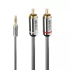 Lindy 5m 3,5mm liitin RCA-kaapeli, Cromo Line, 3,5mm liitin, uros, 2 x RCA, uros, 5 m, antrasiitti