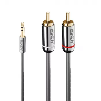 Lindy 5m 3,5mm liitin RCA-kaapeli, Cromo Line, 3,5mm liitin, uros, 2 x RCA, uros, 5 m, antrasiitti