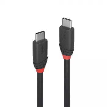 Lindy 0,5 m USB 3.2 Type-C - Type-C -kaapeli, 20 Gbit/s, Black Line