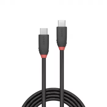 Lindy 0,5 m USB 3.2 Type-C - Type-C -kaapeli, 20 Gbit/s, Black Line