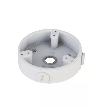 Liitäntärasia DAHUA PFA137 valvontakameroille, valkoinen, 1/2 tuuman kierre, Ø122 mm, H34,2 mm, enintään 1 kg kuormitus