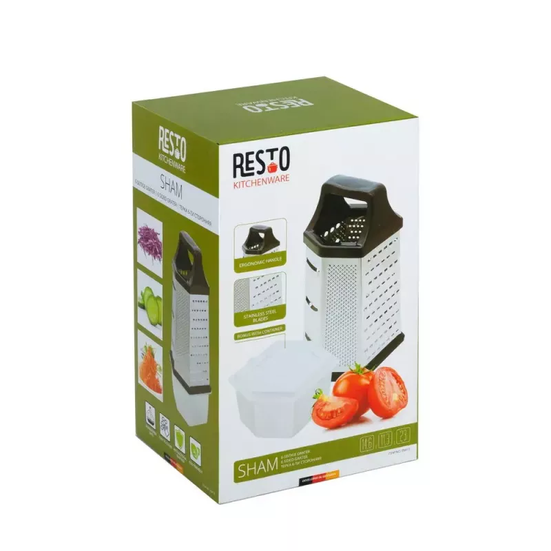 Laatikkoraastin Resto Kitchenware 95413 musta ruostumaton teräs
