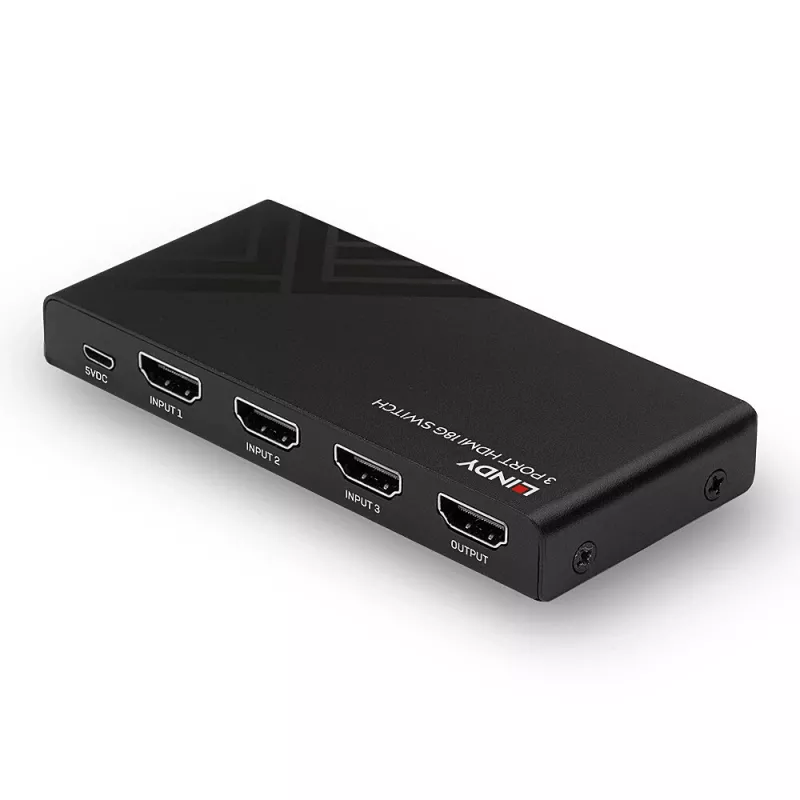 Lindy 3 portin HDMI 18G -kytkin