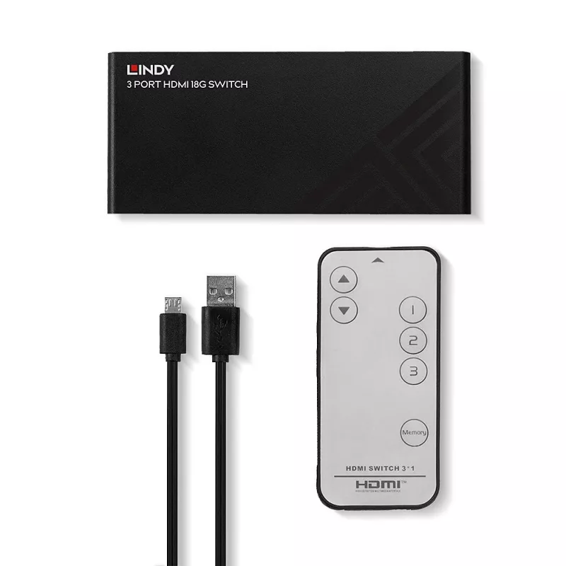 Lindy 3 portin HDMI 18G -kytkin