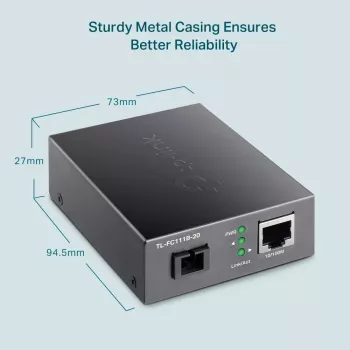 TP-Link 10/100 Mbit/s RJ45 - 100 Mbit/s yksimuotokuitu SC WDM kaksisuuntainen mediakonvertteri