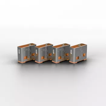 Lindy USB-porttitulppa (ilman avainta) - 10 kpl:n pakkaus, värikoodi: oranssi