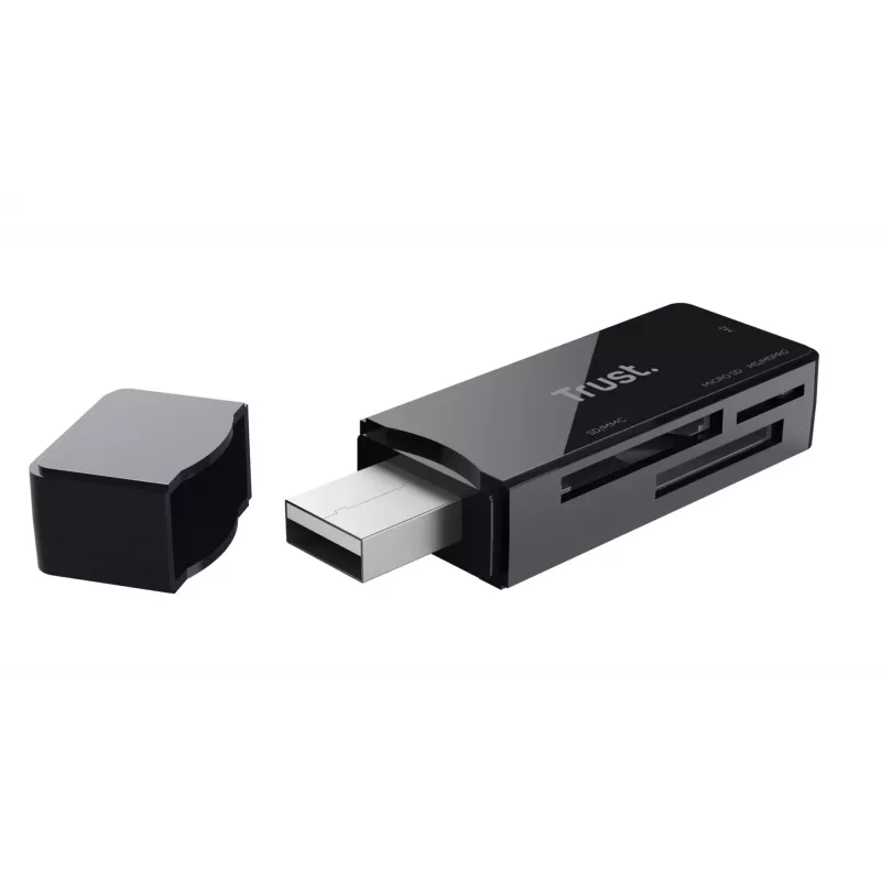 Trust Nanga 21935 kortinlukija, USB 3.1 Gen 1, Type-A, SD/microSD/MS, musta