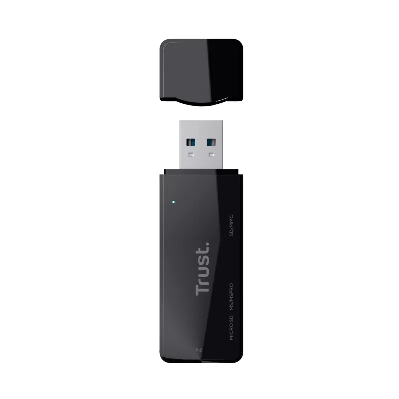 Trust Nanga 21935 kortinlukija, USB 3.1 Gen 1, Type-A, SD/microSD/MS, musta