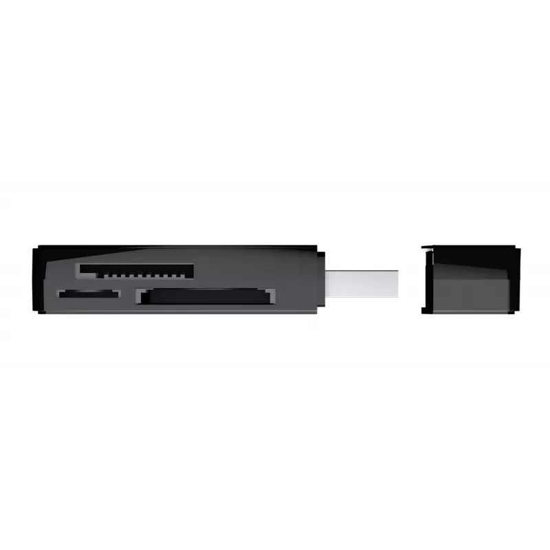 Trust Nanga 21935 kortinlukija, USB 3.1 Gen 1, Type-A, SD/microSD/MS, musta
