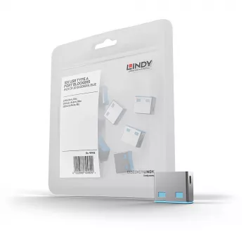 Porttitulppa Lindy USB-porttitulppa ilman avainta 10 kpl:n pakkaus värikoodi sininen