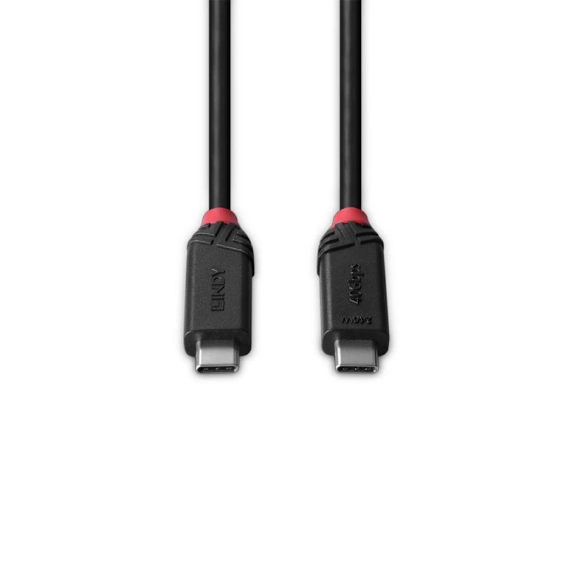 Lindy 1m USB4 240W Type-C-kaapeli, Black Line, 1 m, USB C, USB C, USB4 Gen 3x2, 40 Gbit/s, musta