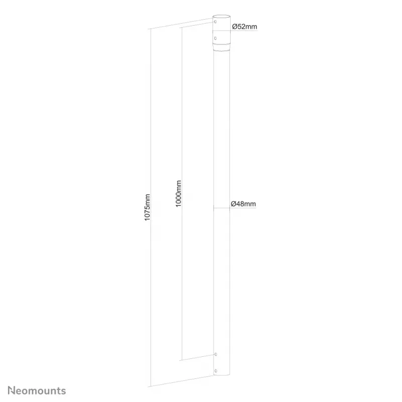 Neomounts NS-EP100 musta jatkovarsi TV-kattotelineeseen – K 107,5 cm