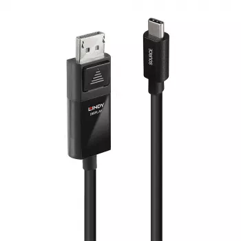 Lindy 2 m USB Type-C–DP 4K60 -sovitinkaapeli HDR-tuella