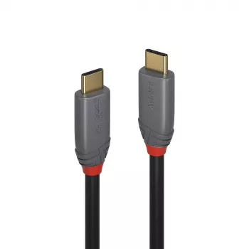 Lindy 1m USB 3.2 Type-C–Type-C-kaapeli, 20Gbps, 5A, PD, Anthra Line