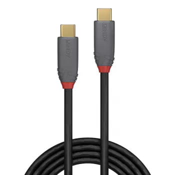 Lindy 1,5 m USB 3.2 Type-C - Type-C -kaapeli, 20 Gbit/s, 5 A, PD, Anthra Line