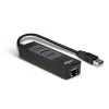 USB-keskitin ja Gigabit Ethernet -muunnin Lindy 43176
