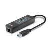 USB-keskitin ja Gigabit Ethernet -muunnin Lindy 43176