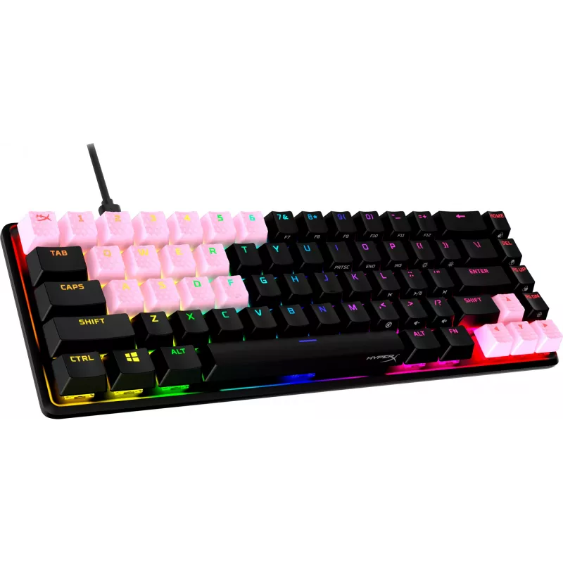 Näppäinhattu HyperX Rubber Keycaps -peliharrastelisävarustesarja roosa US-asettelu HyperX- ja Cherry MX -tyylisille kytkimille