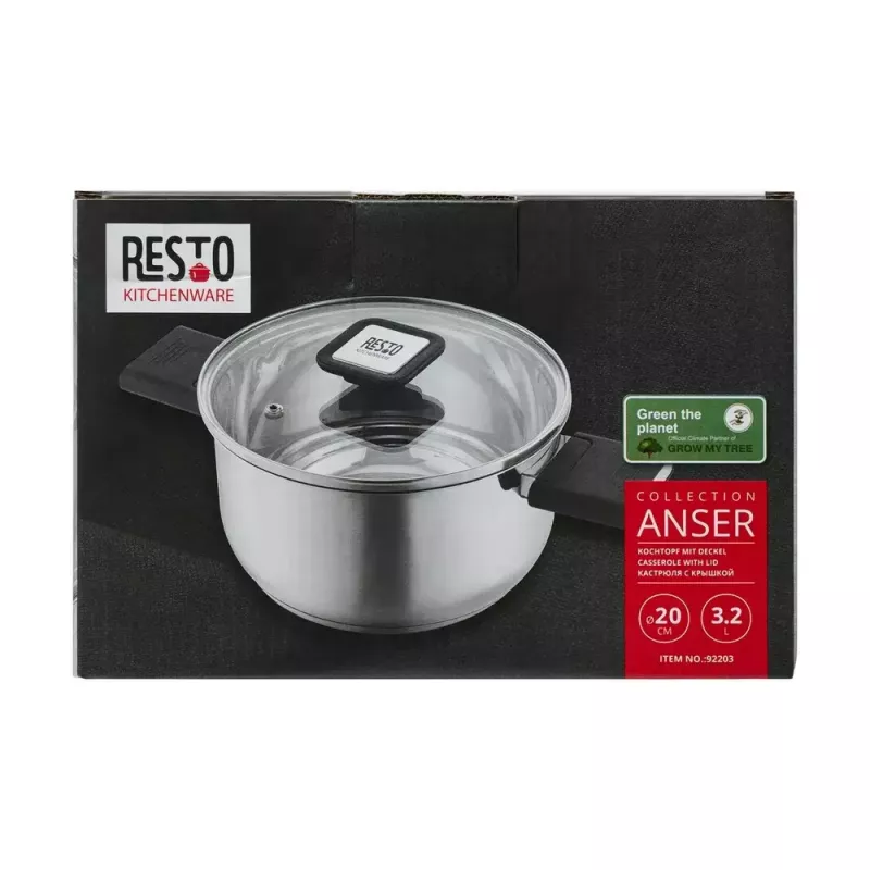 Resto Kitchenware Anser 3,2 L pyöreä musta ruostumaton teräs