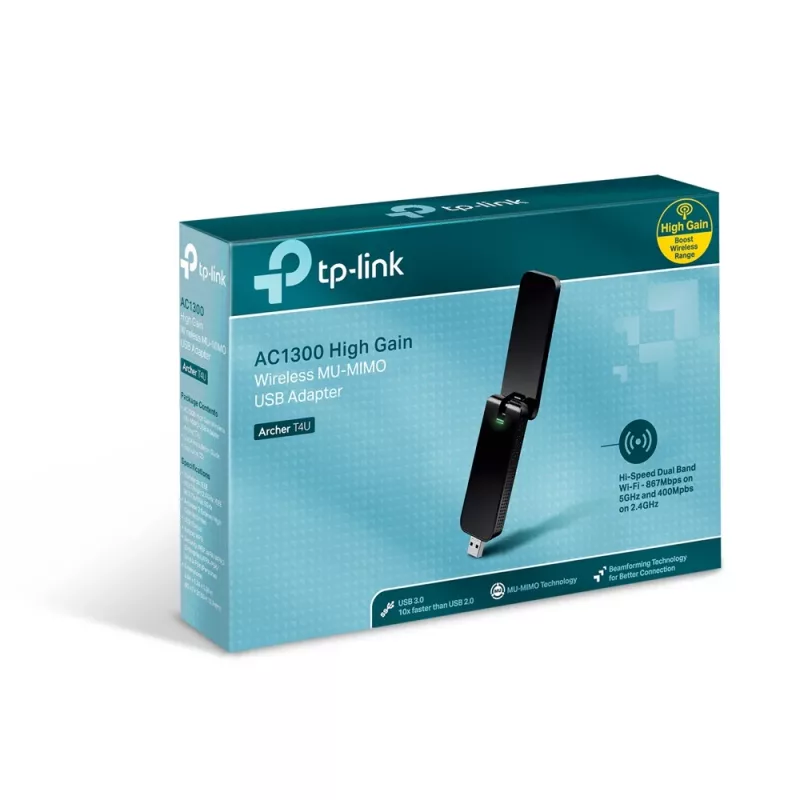 TP-Link Archer T4U V3 AC1300 kaksikaistainen USB Wi-Fi -sovitin