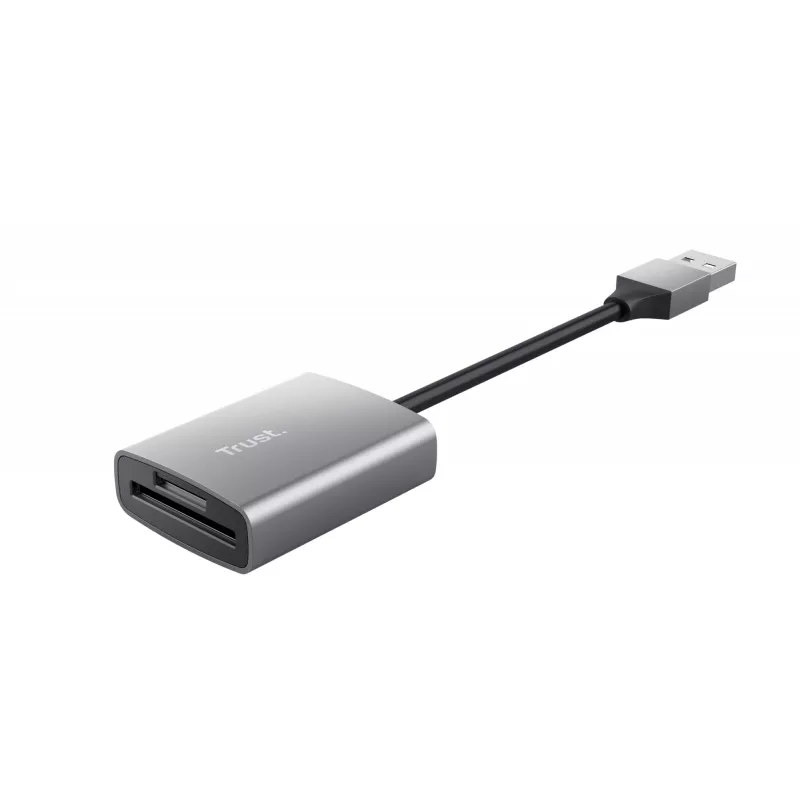 Trust Dalyx 24135 muistikortinlukija, USB 3.2 Gen 1, microSD/SD/SDHC/SDXC, hopea