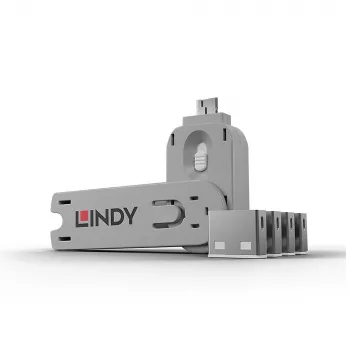 Portin estolaite Lindy USB Port Blocker 4 kpl:n pakkaus värikoodi valkoinen
